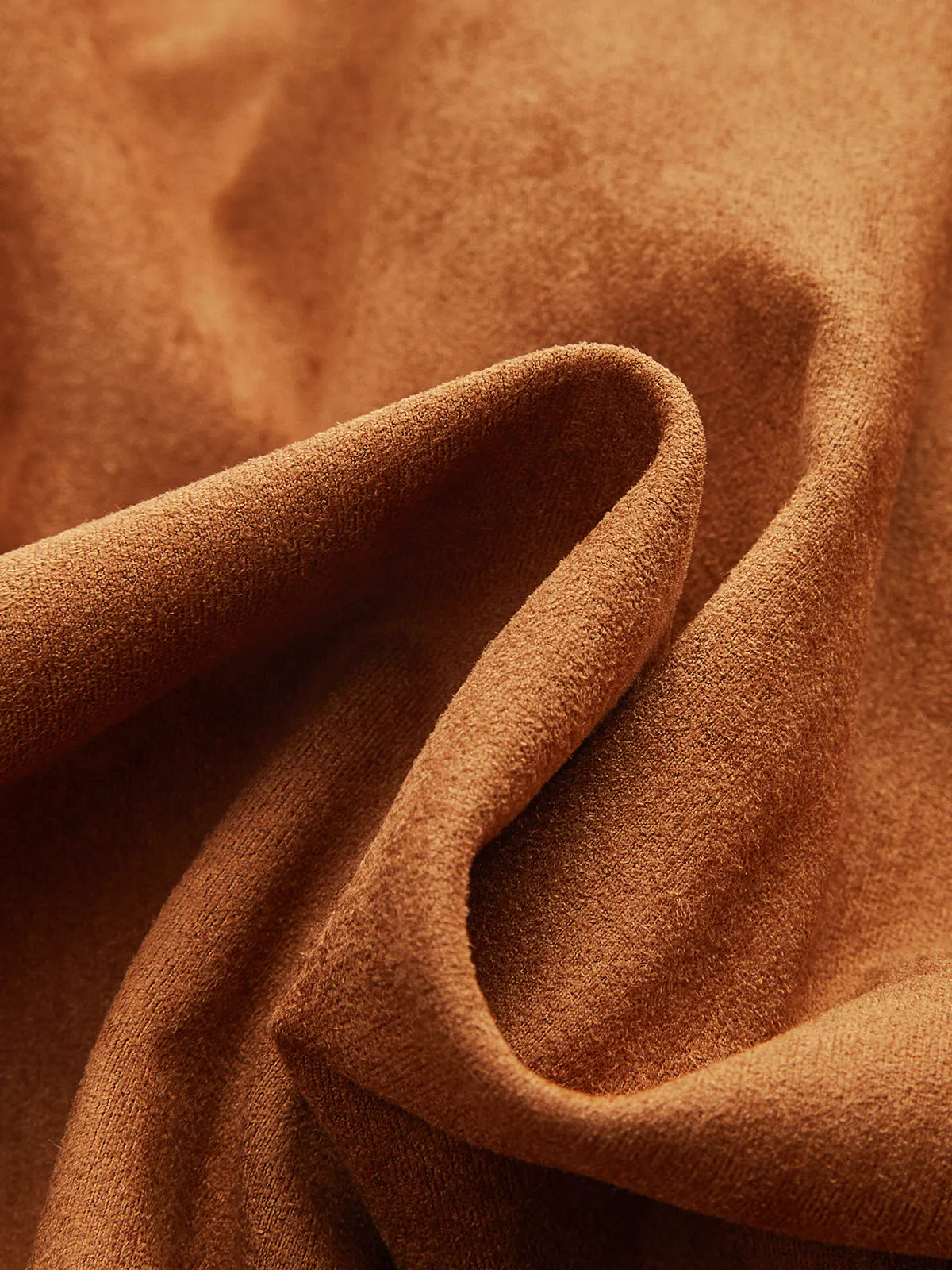 Collared Zip-Front Suede Effect Jacket sold by COMMENSE product image thumbnail 3