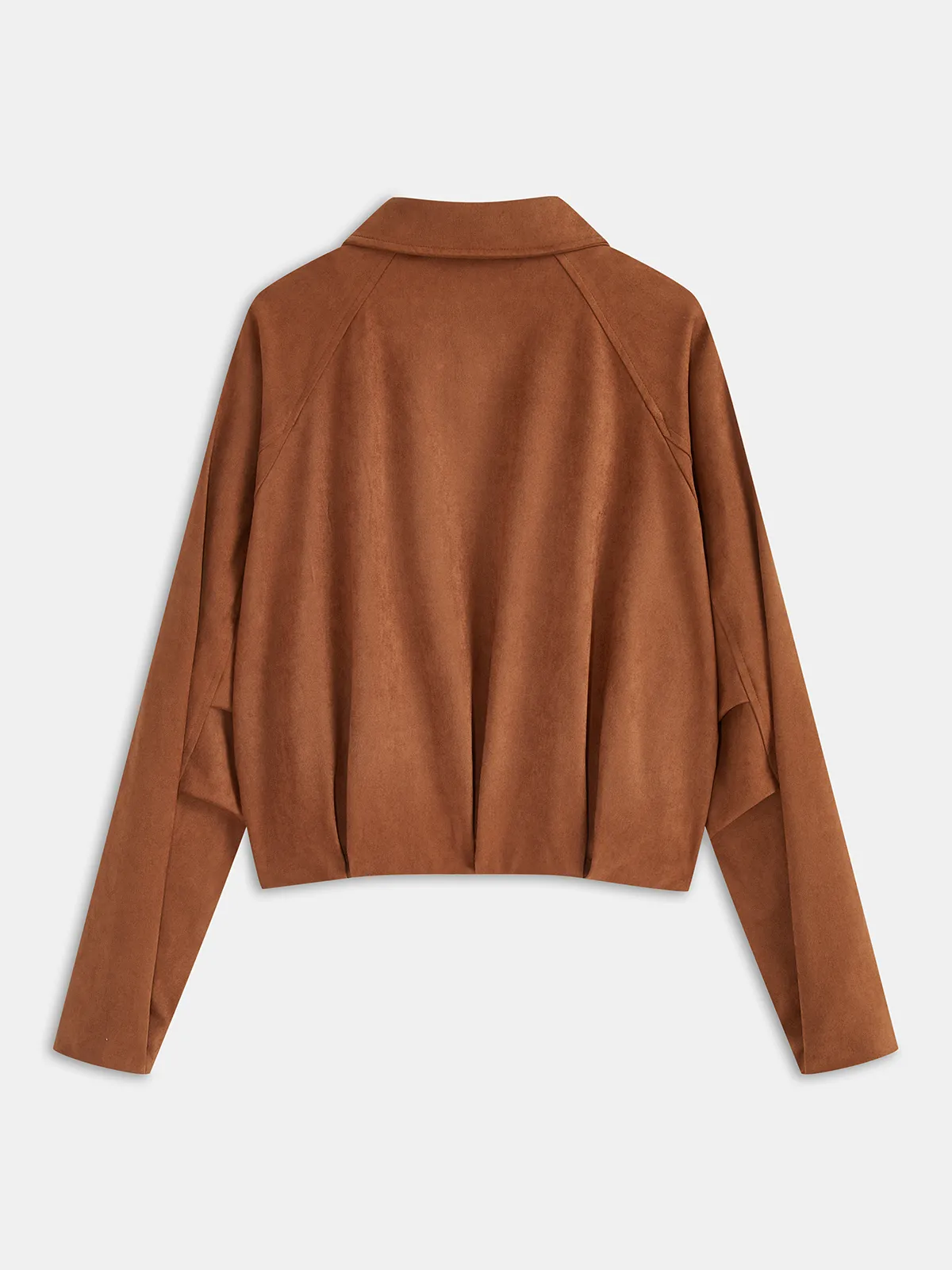 Collared Zip-Front Suede Effect Jacket sold by COMMENSE product image thumbnail 2