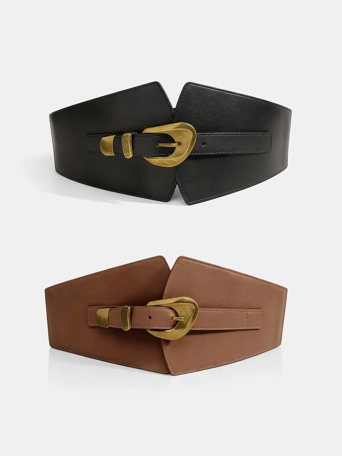 Metal Buckle Wide Elastic Waist Belt sold by COMMENSE product image thumbnail 3