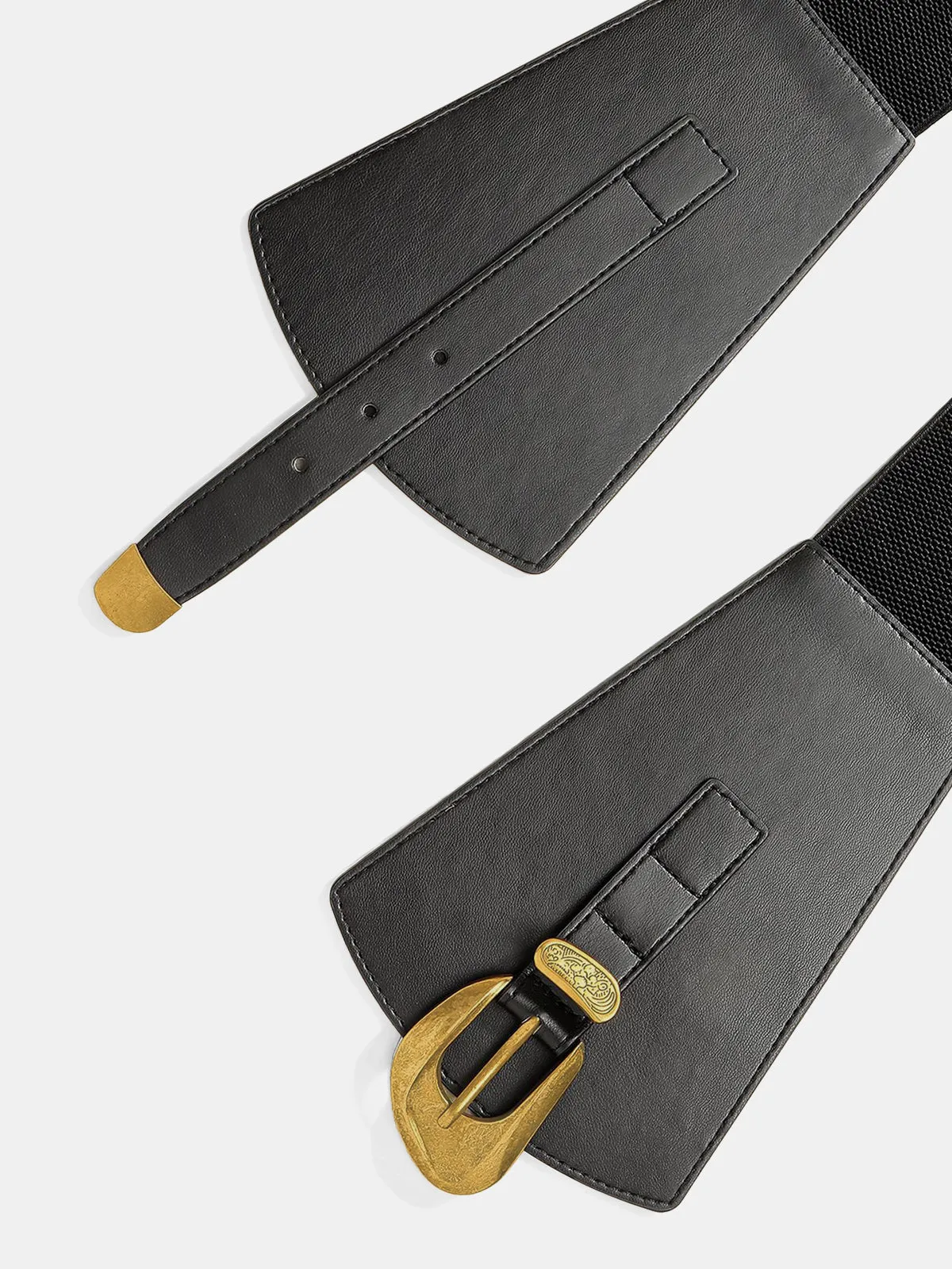 Metal Buckle Wide Elastic Waist Belt sold by COMMENSE product image thumbnail 4