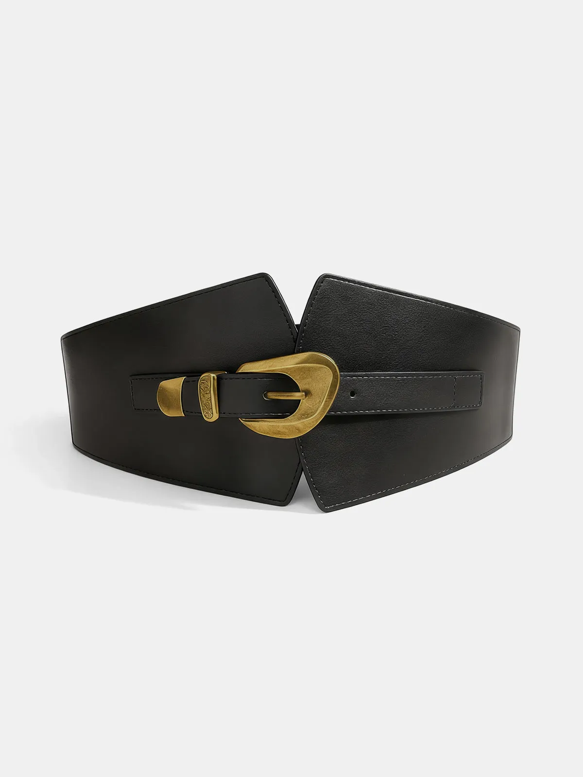 Metal Buckle Wide Elastic Waist Belt sold by COMMENSE