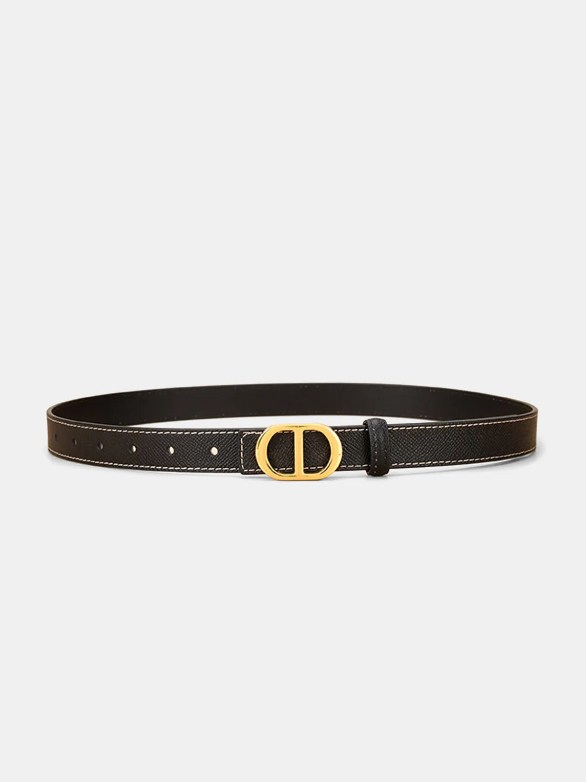 Metal Buckle Leather Thin Belt sold by COMMENSE