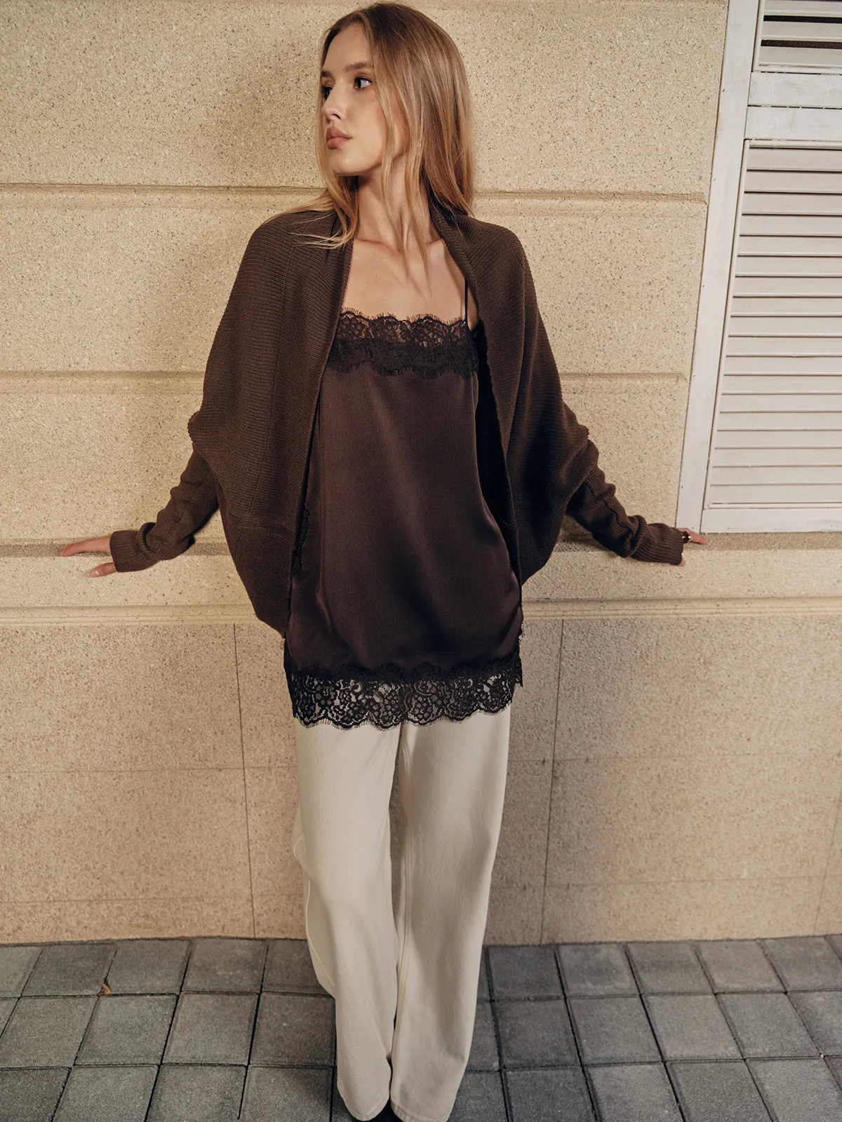 Wool Blend Batwing Sleeve Cardigan sold by COMMENSE product image thumbnail 4