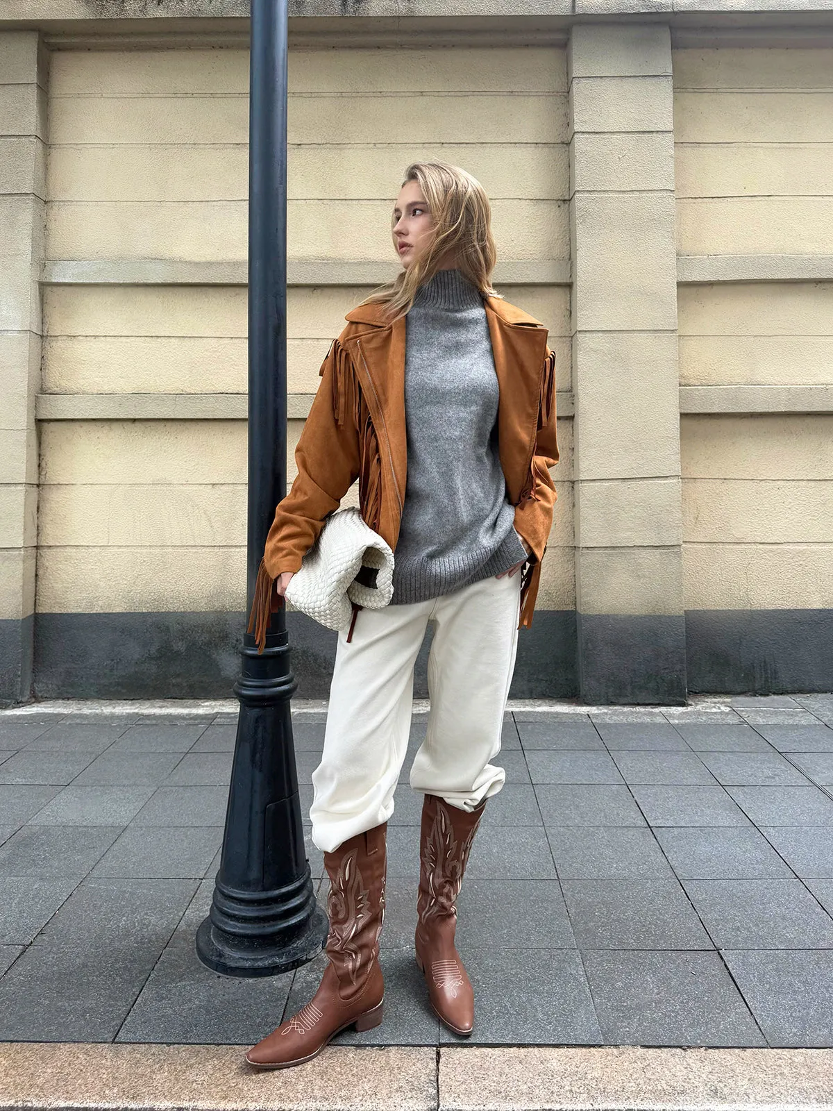 Lapel Collar Fringe Jacket sold by COMMENSE product image thumbnail 4