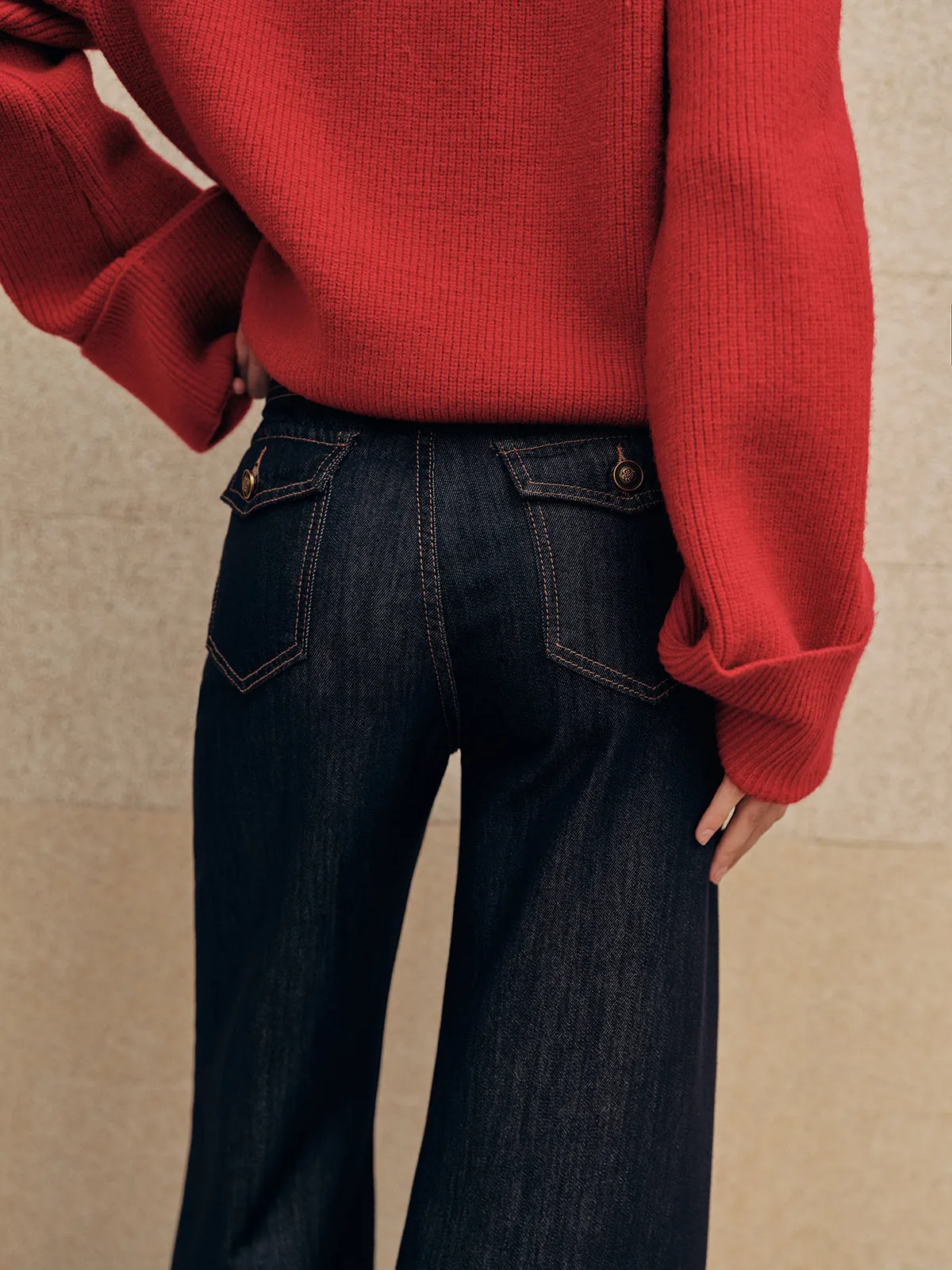 Mid-Waist Wide-Leg Jeans sold by COMMENSE product image thumbnail 4