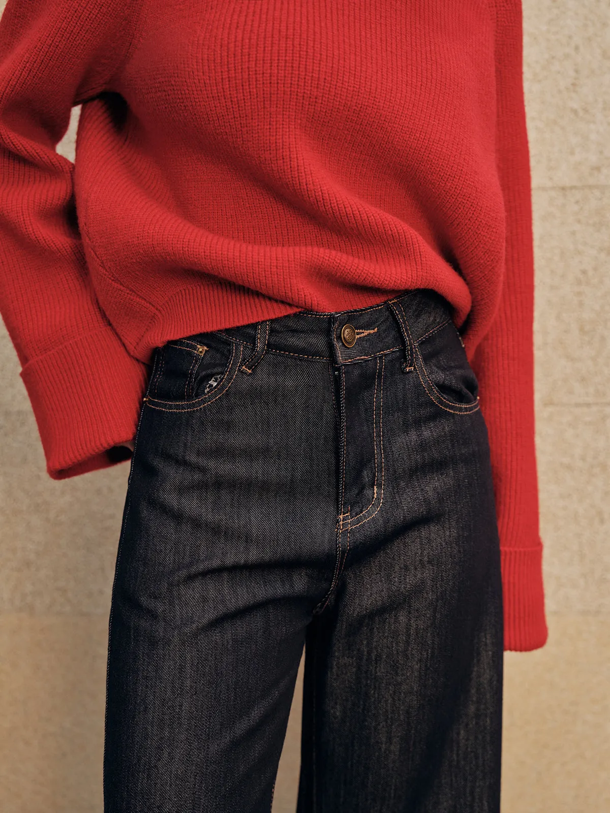 Mid-Waist Wide-Leg Jeans sold by COMMENSE product image thumbnail 5