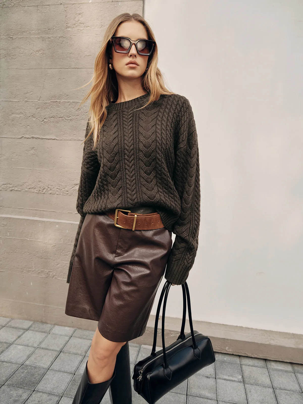Cable Knit Loose Sweater sold by COMMENSE product image thumbnail 3