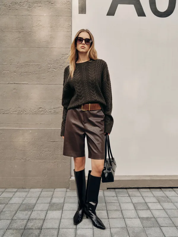 Cable Knit Loose Sweater sold by COMMENSE