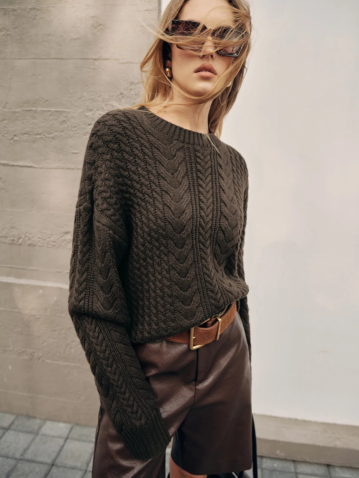 Cable Knit Loose Sweater sold by COMMENSE product image thumbnail 2