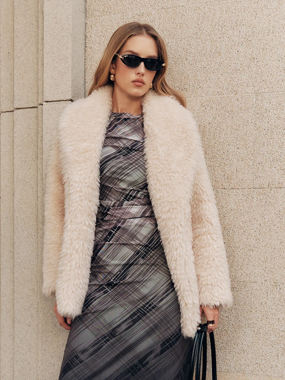 Faux Fur Belted Coat sold by COMMENSE product image thumbnail 3