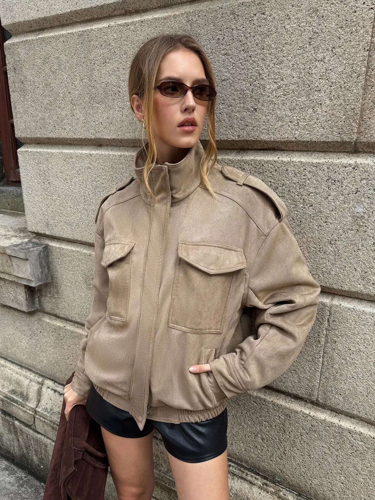 Oversized Long-Sleeve Utility Jacket sold by COMMENSE product image thumbnail 3