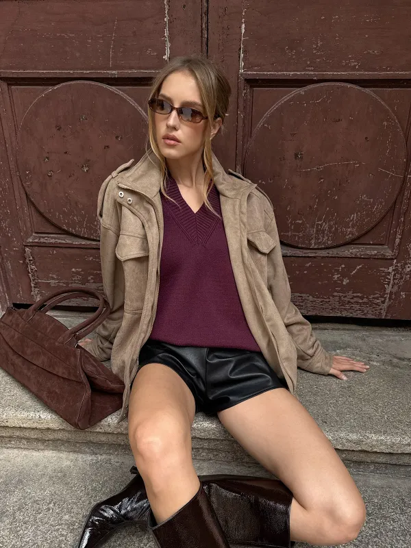 Oversized Long-Sleeve Utility Jacket sold by COMMENSE