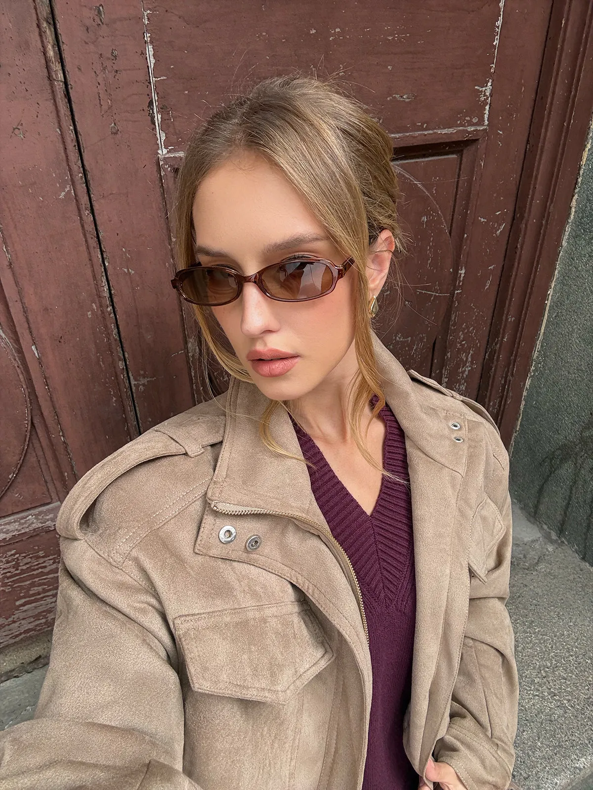 Oversized Long-Sleeve Utility Jacket sold by COMMENSE product image thumbnail 5