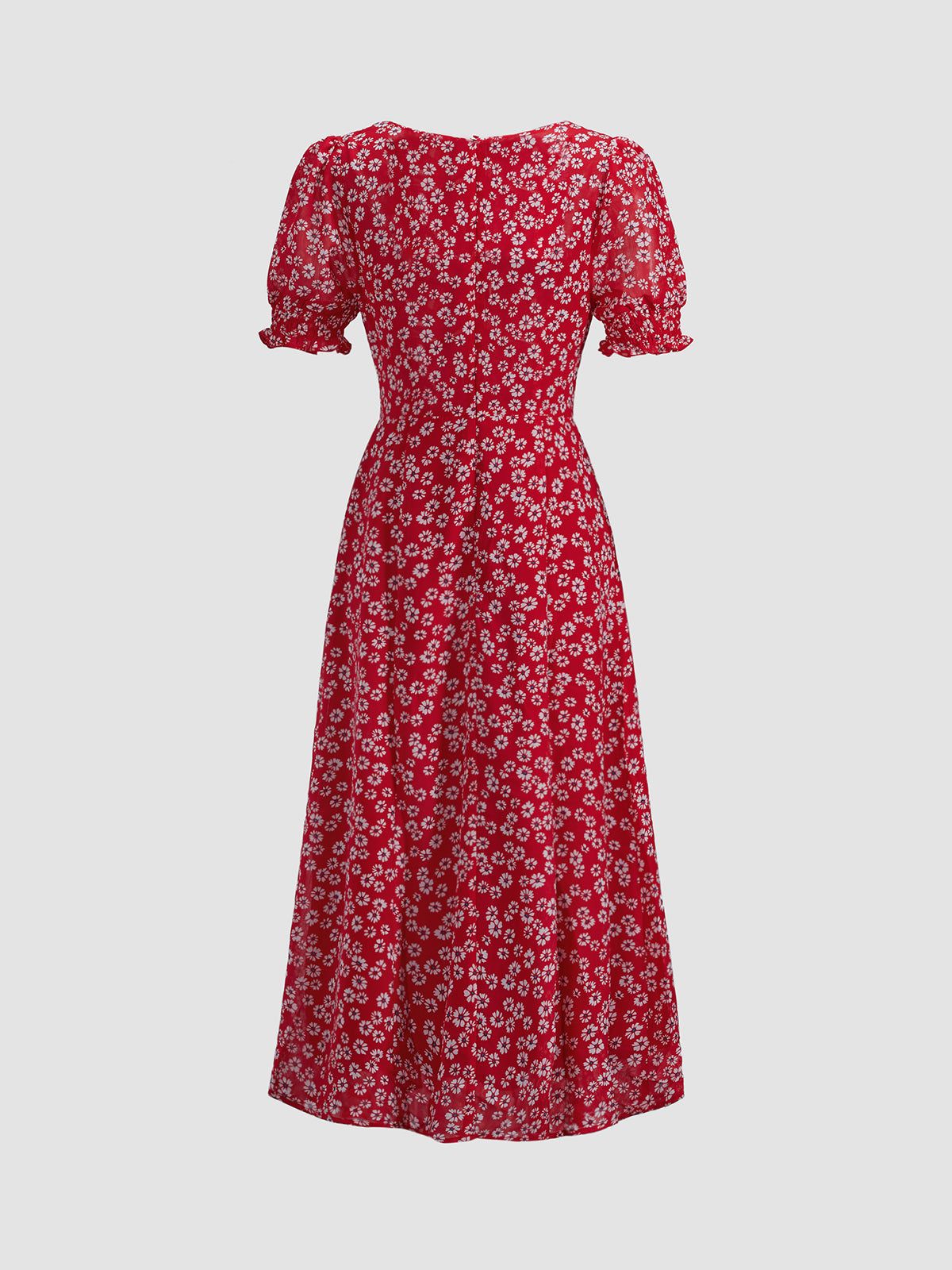 Square Neck Floral Midi Dress sold by COMMENSE product image thumbnail 2