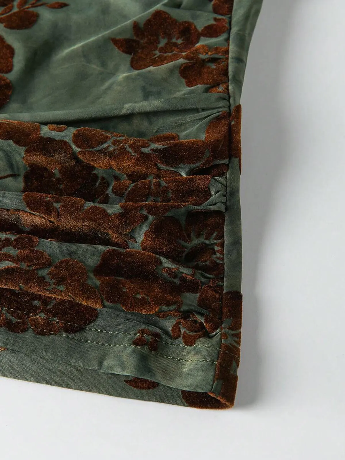 Floral Jacquard Ruched Sleeveless Top sold by COMMENSE product image thumbnail 3