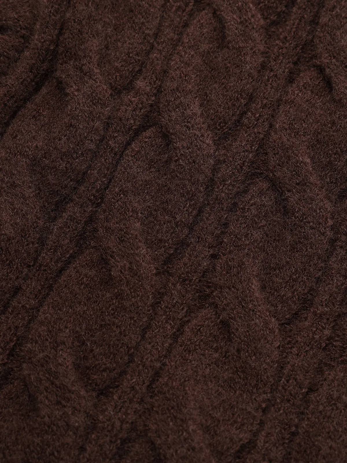 Cross-Front V-Neck Cable Knit Sweater sold by COMMENSE product image thumbnail 4