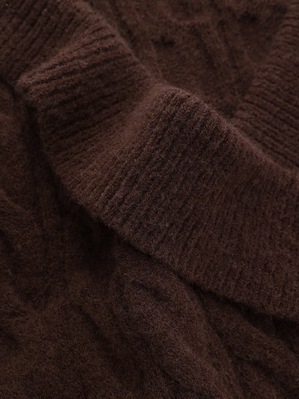 Cross-Front V-Neck Cable Knit Sweater sold by COMMENSE product image thumbnail 3