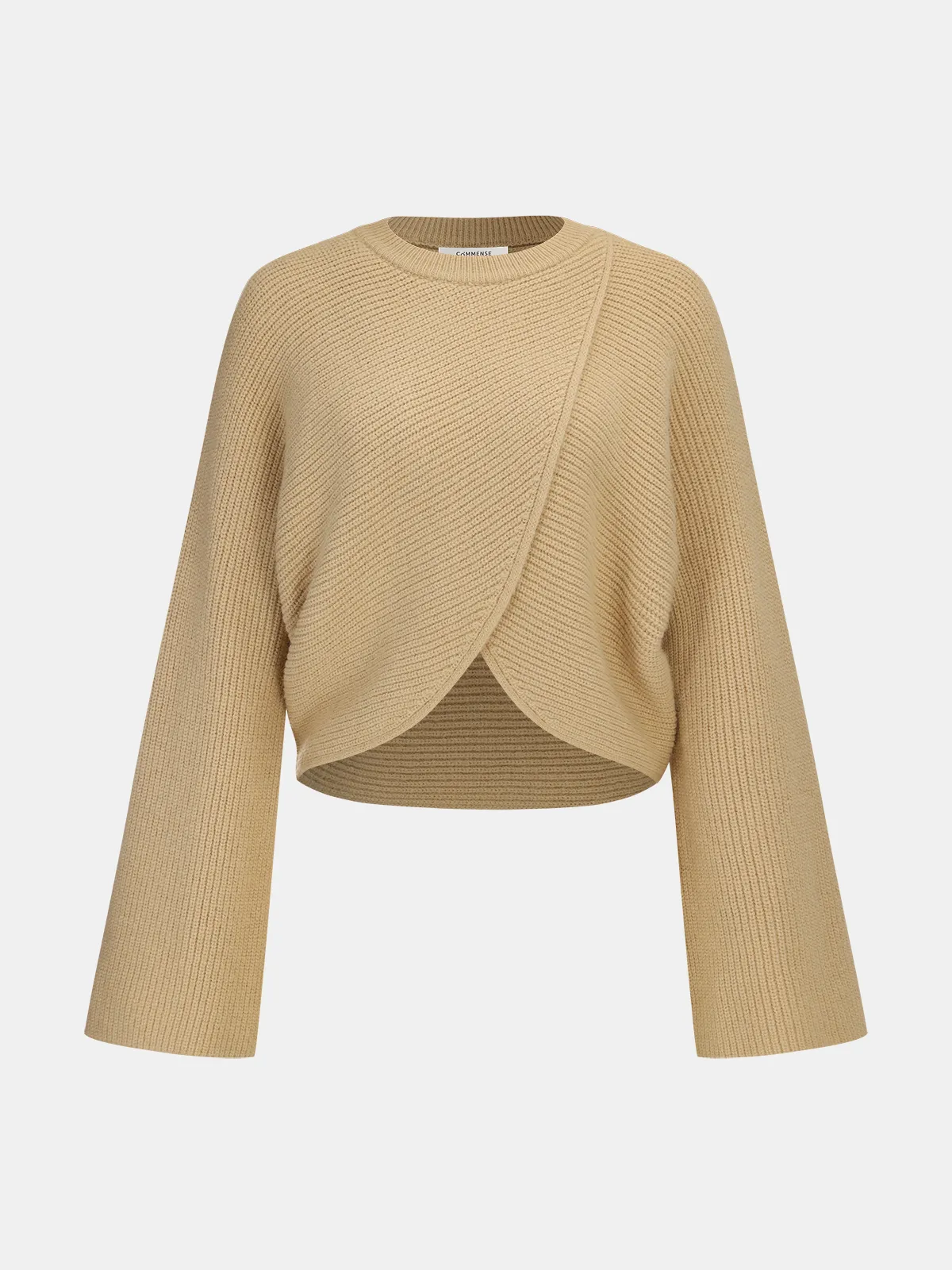 Asymmetric Wrap Knit Sweater sold by COMMENSE