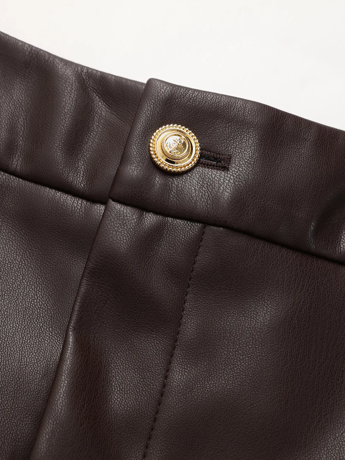 Faux Leather Wide-Leg Pants sold by COMMENSE product image thumbnail 4