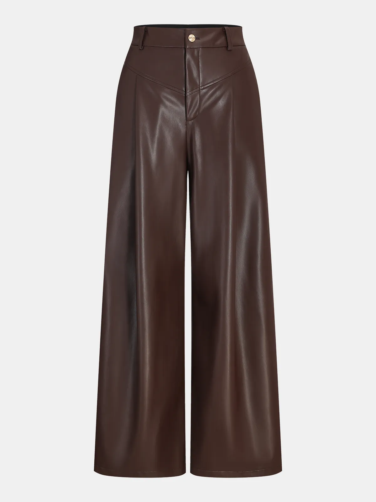 Faux Leather Wide-Leg Pants sold by COMMENSE
