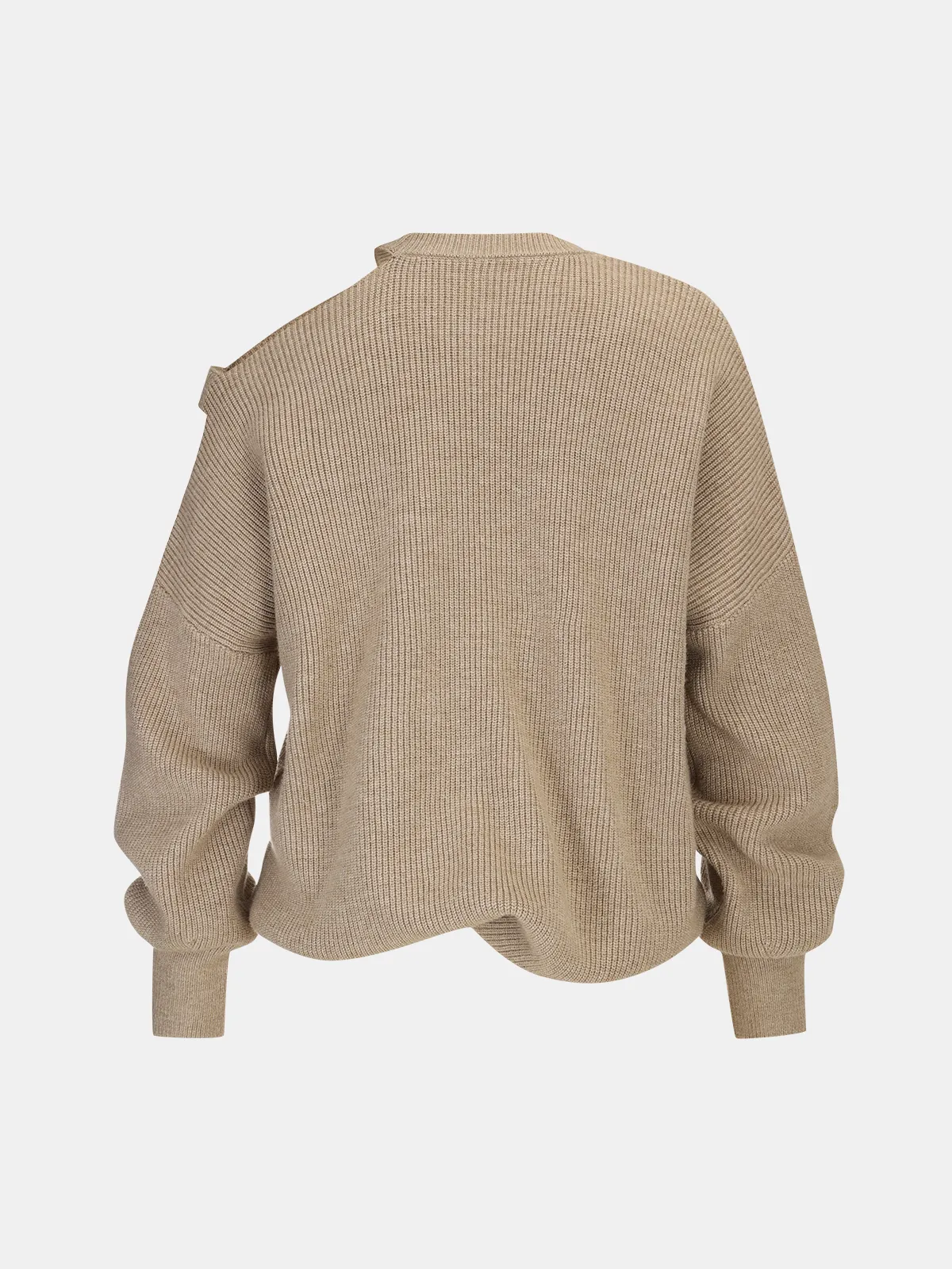 Asymmetric Cut-Out Shoulder Sweater sold by COMMENSE product image thumbnail 5