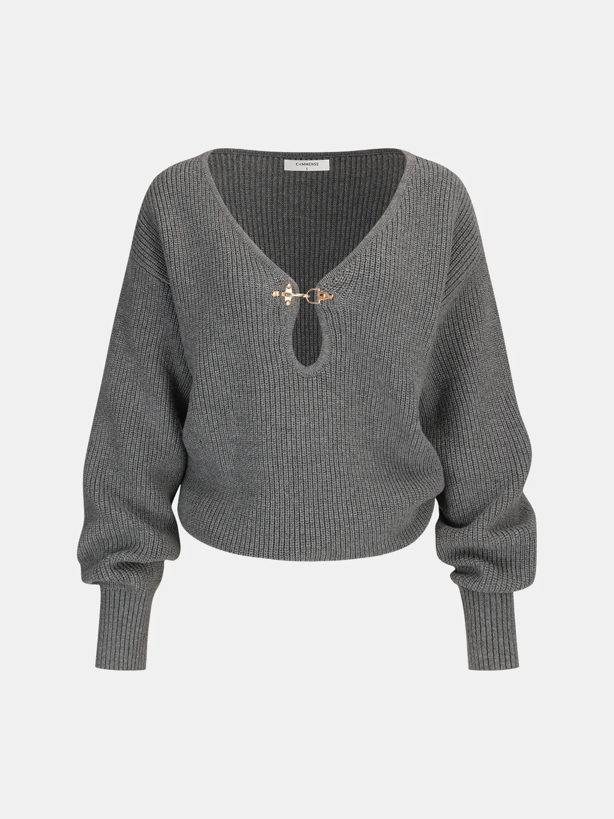 Metal Detail Knit Sweater sold by COMMENSE