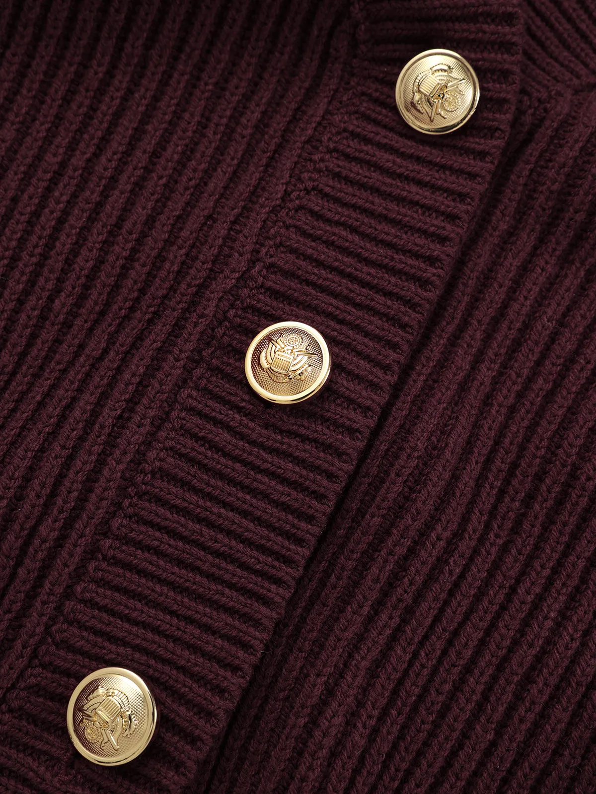 Metal Button Cinched Waist Knit Cardigan sold by COMMENSE product image thumbnail 4