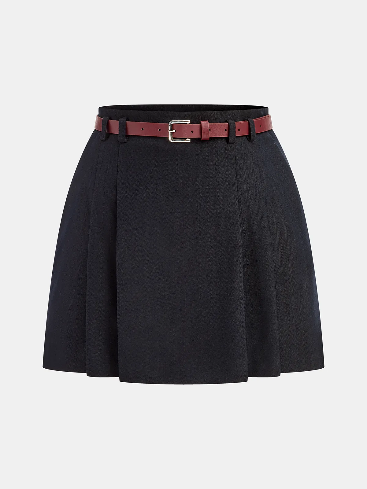 Belted Pleated Mini Skirt sold by COMMENSE