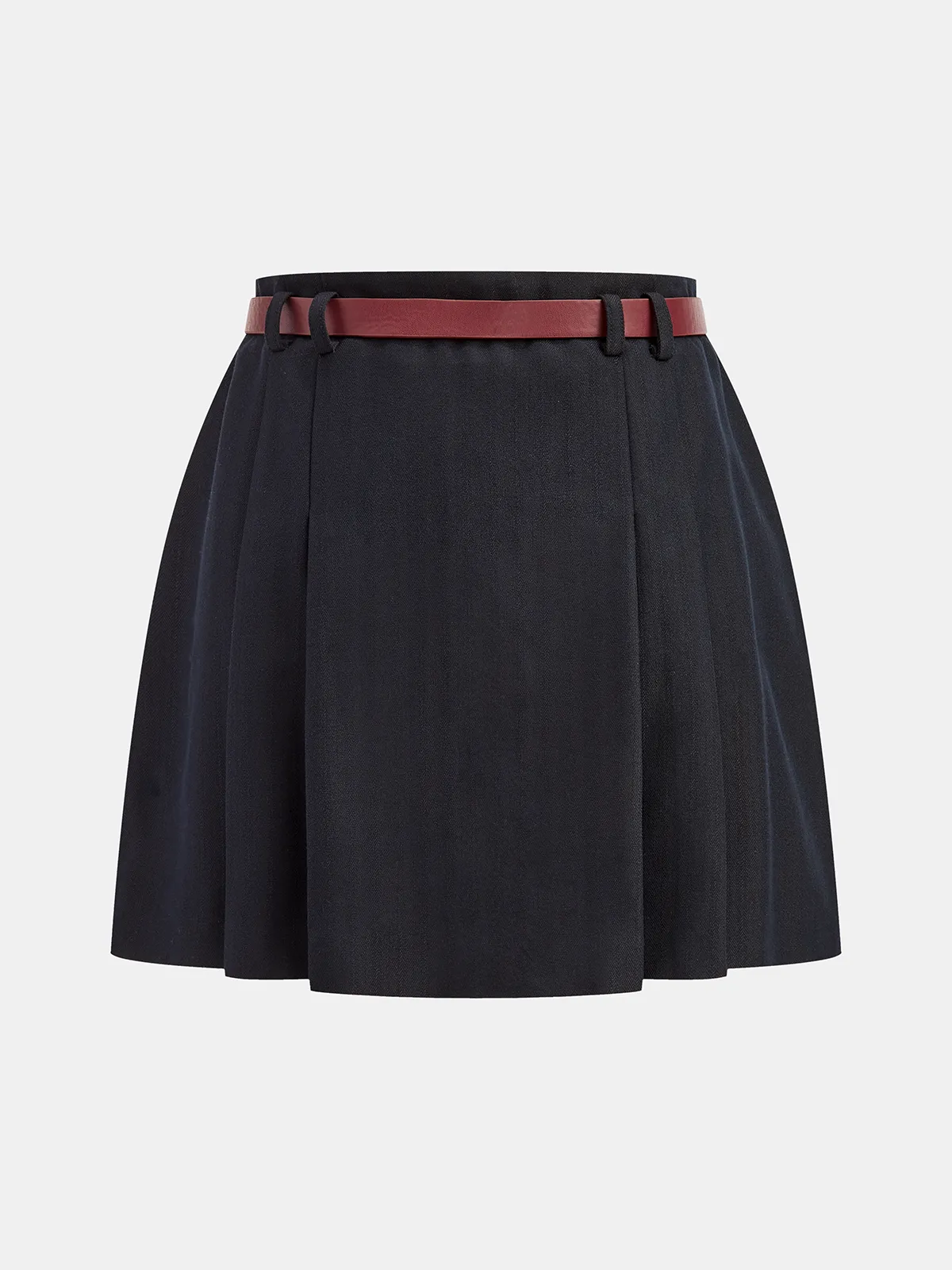 Belted Pleated Mini Skirt sold by COMMENSE product image thumbnail 2