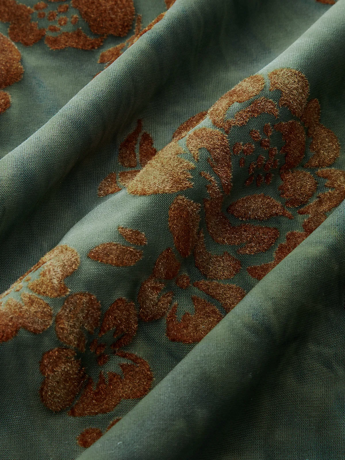 Floral Jacquard Ruched Maxi Skirt sold by COMMENSE product image thumbnail 4