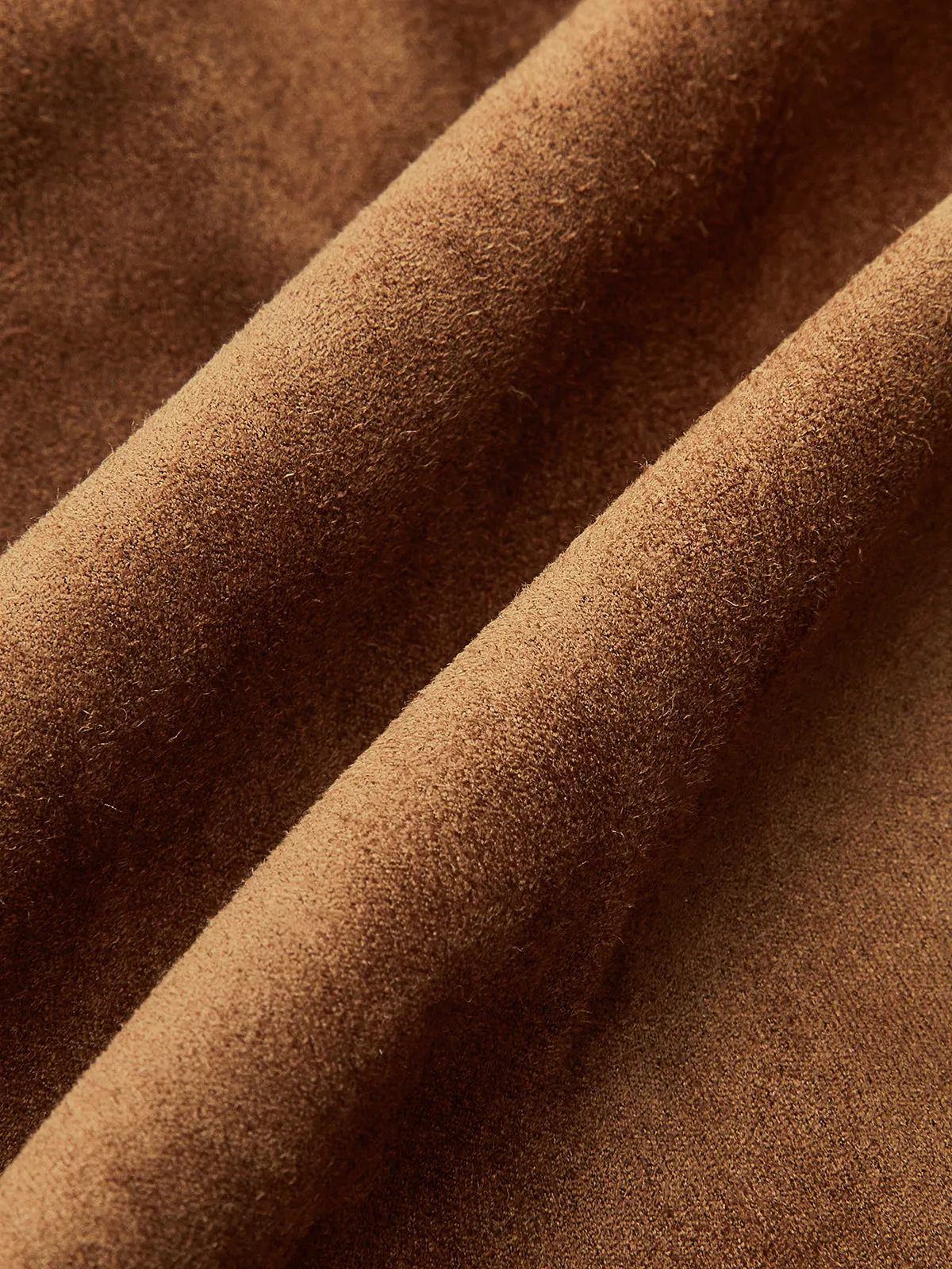 Draped Slit Suede Effect Midi Skirt sold by COMMENSE product image thumbnail 4