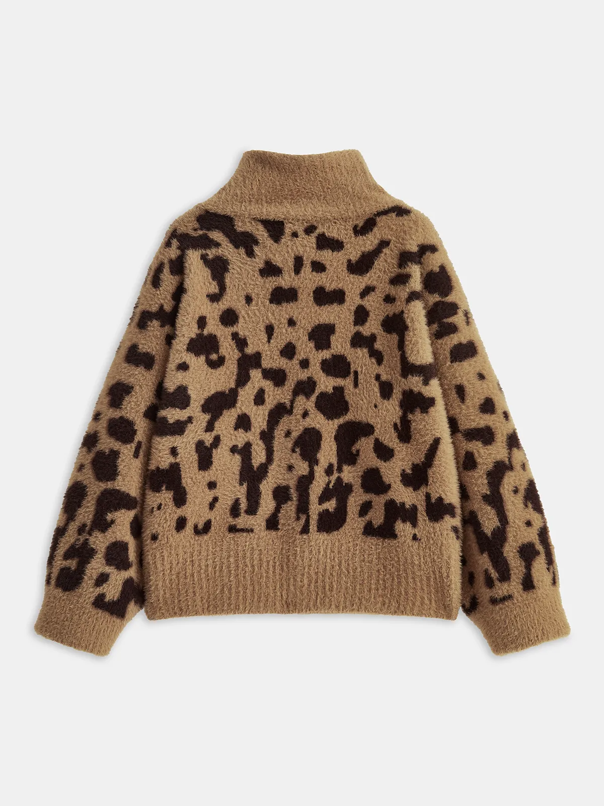 Leopard Print Fuzzy Knit Cardigan sold by COMMENSE product image thumbnail 2