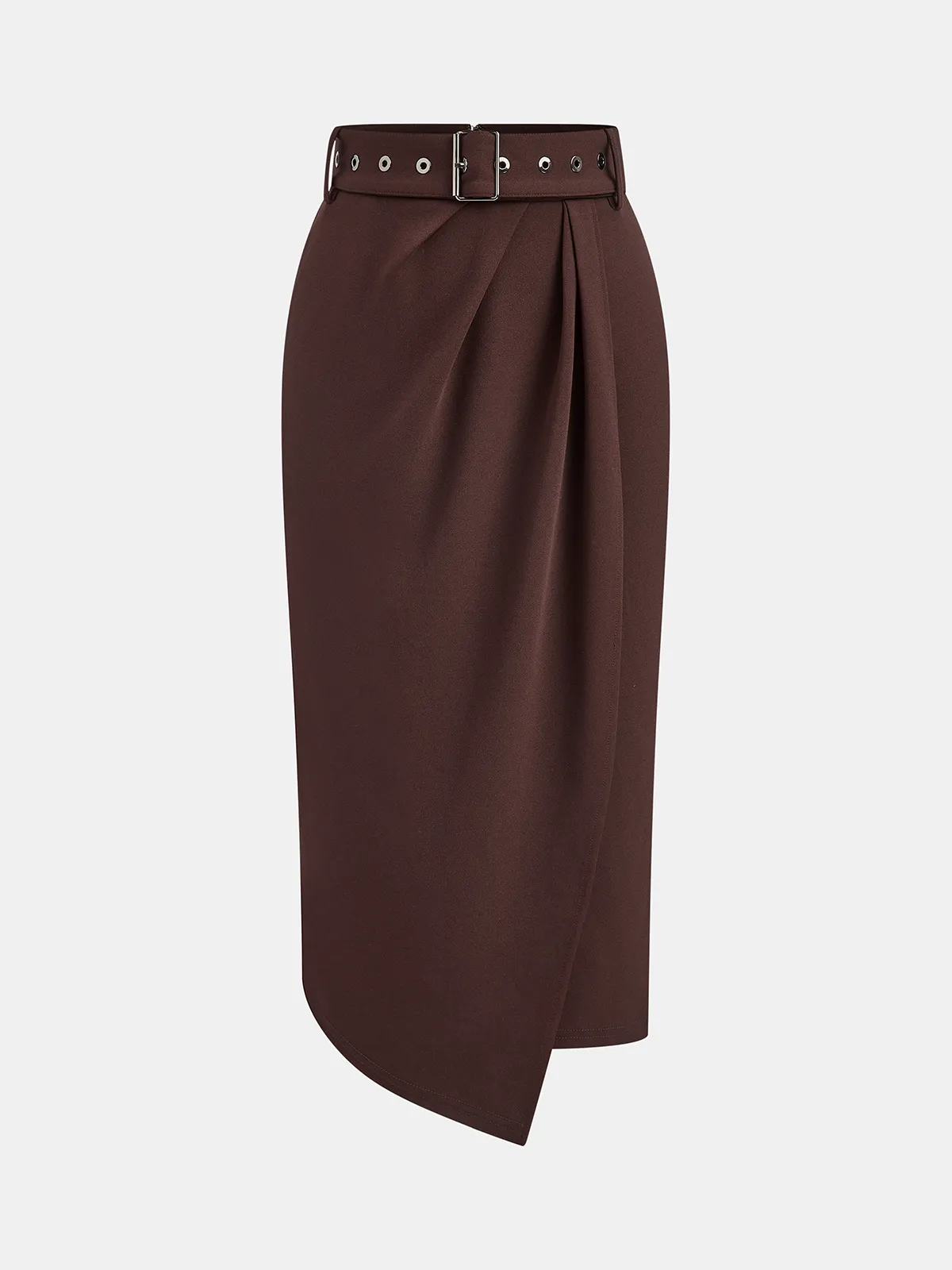 Belted Asymmetric Midi Skirt sold by COMMENSE