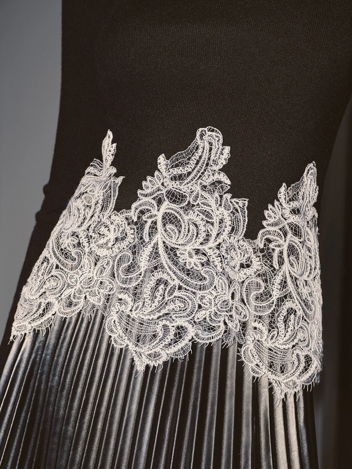 Contrast Lace Hem Knit Top sold by COMMENSE product image thumbnail 2