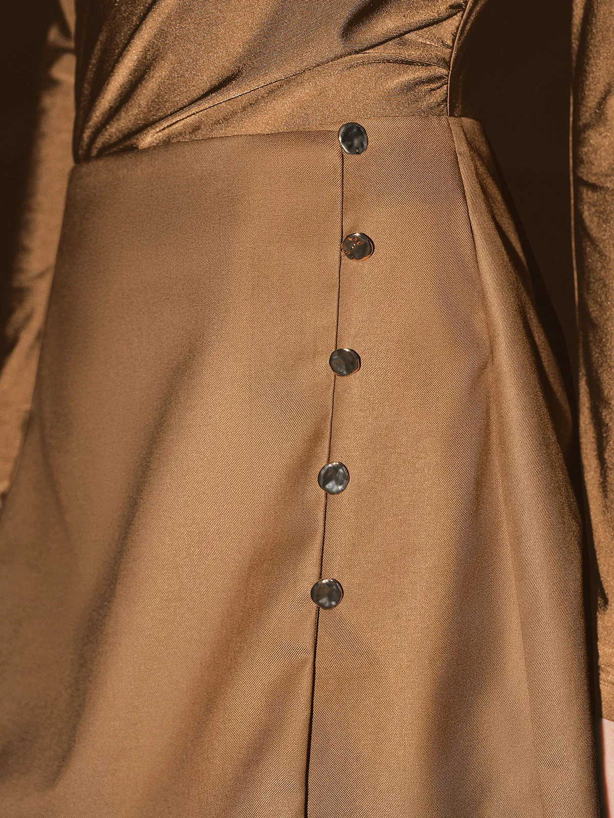 Button Detail Long-Sleeve Mini Dress sold by COMMENSE product image thumbnail 2