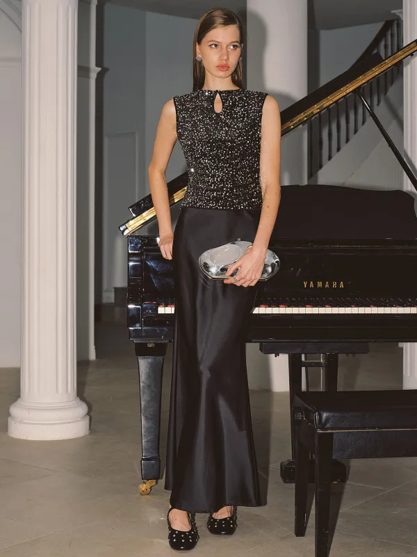 Sequin Keyhole Tank Top sold by COMMENSE