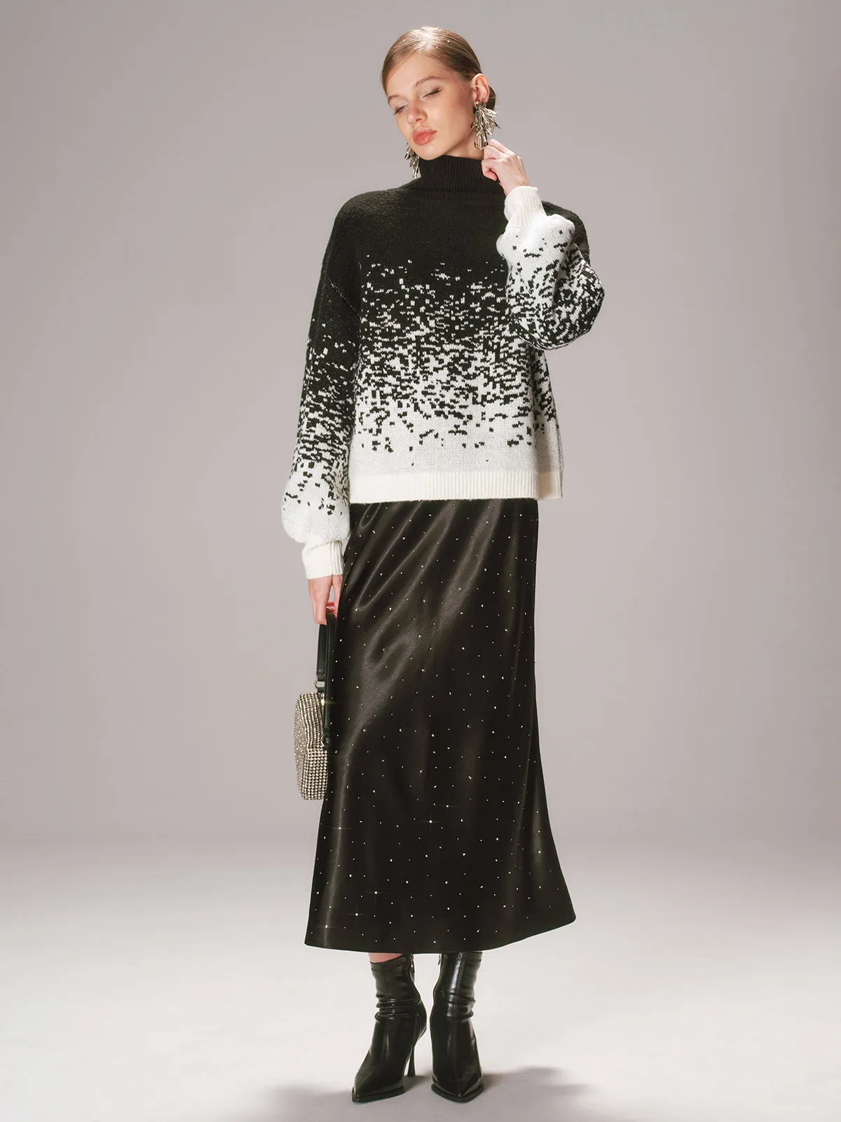 Gradient Wool-Blend Turtleneck Sweater sold by COMMENSE product image thumbnail 2