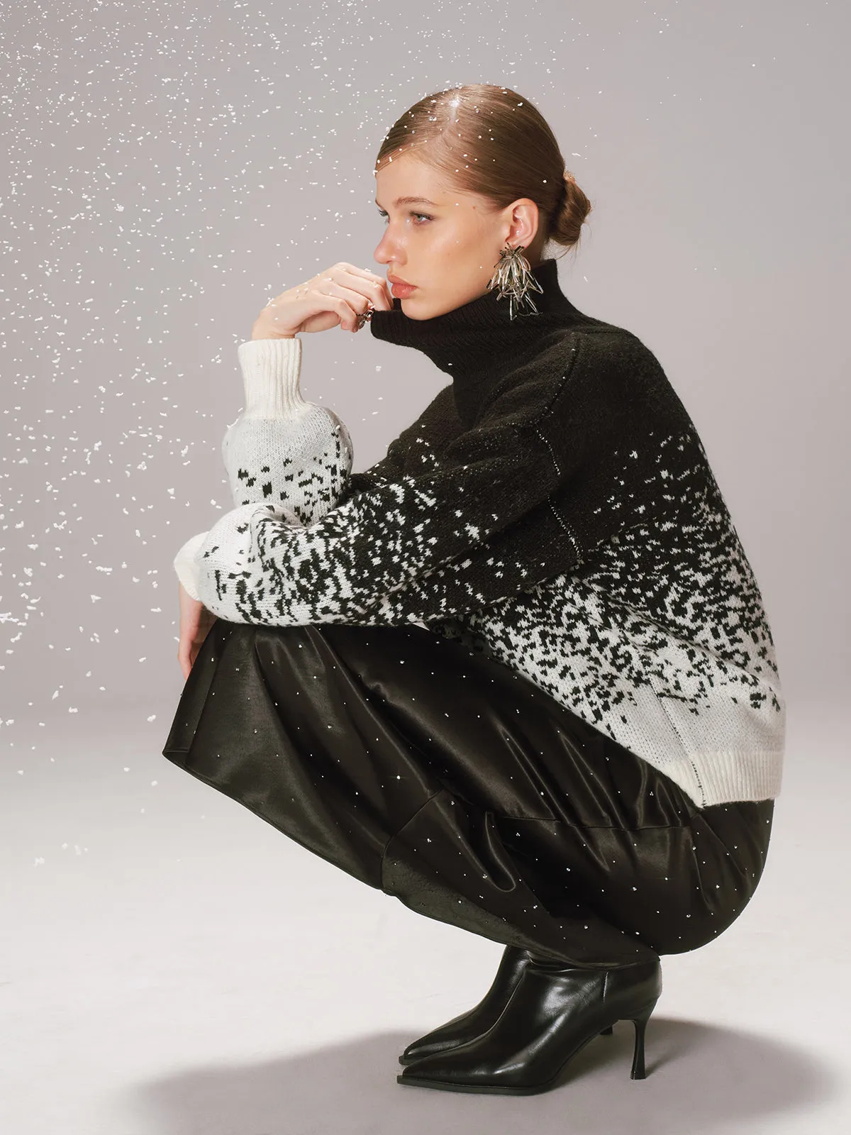 Gradient Wool-Blend Turtleneck Sweater sold by COMMENSE product image thumbnail 3