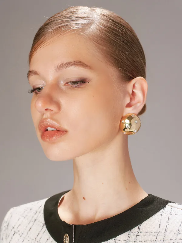 Sphere Crystal Stud Earrings sold by COMMENSE