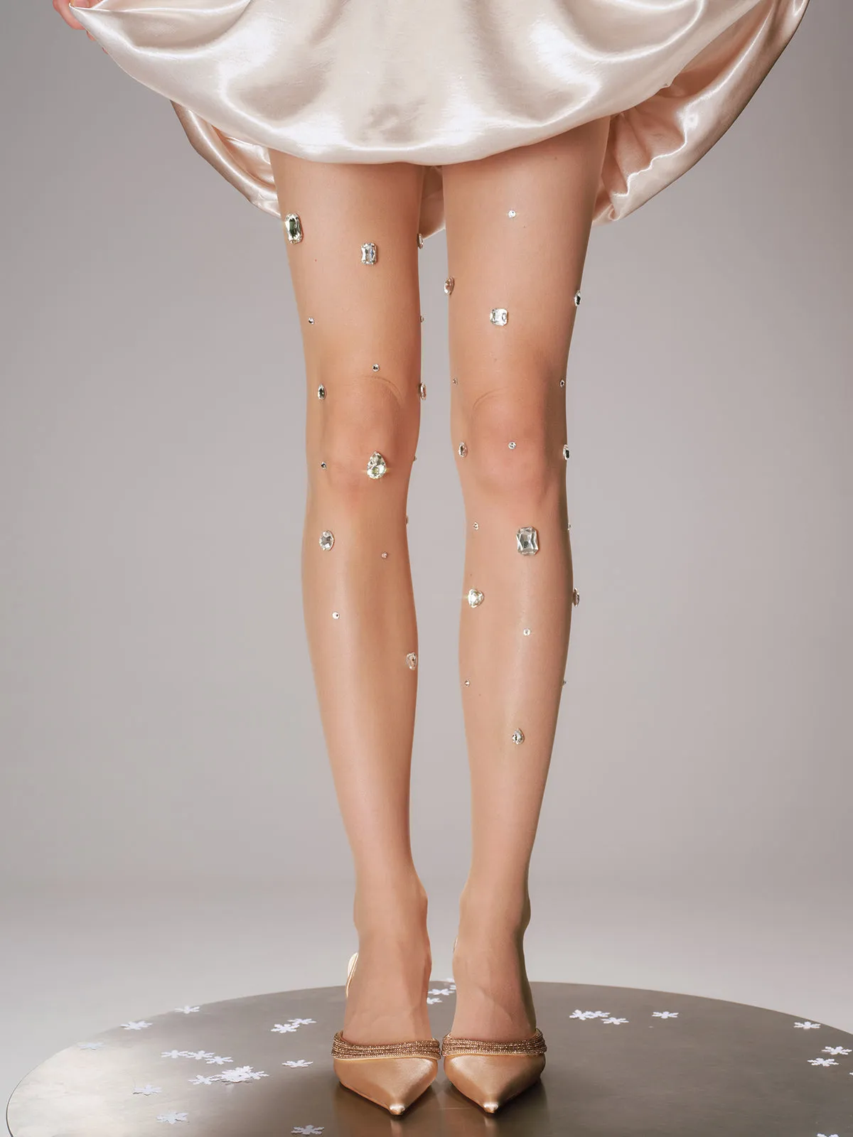 Rhinestone Sheer Tights sold by COMMENSE product image thumbnail 3