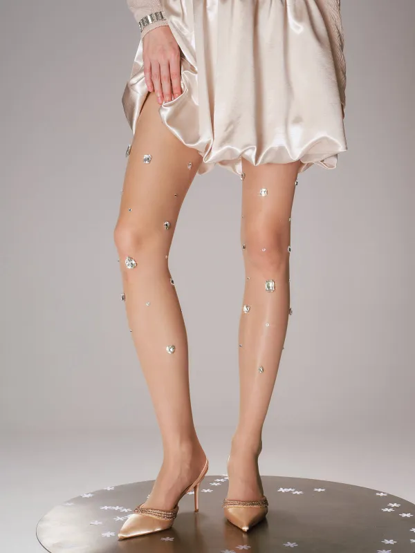 Rhinestone Sheer Tights sold by COMMENSE