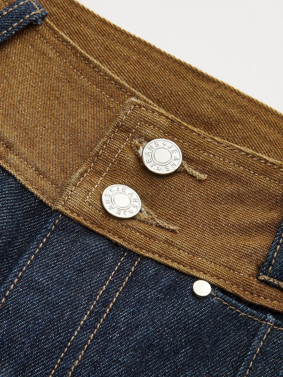 Contrast Waistband Denim Straight-Leg Pants sold by COMMENSE product image thumbnail 4