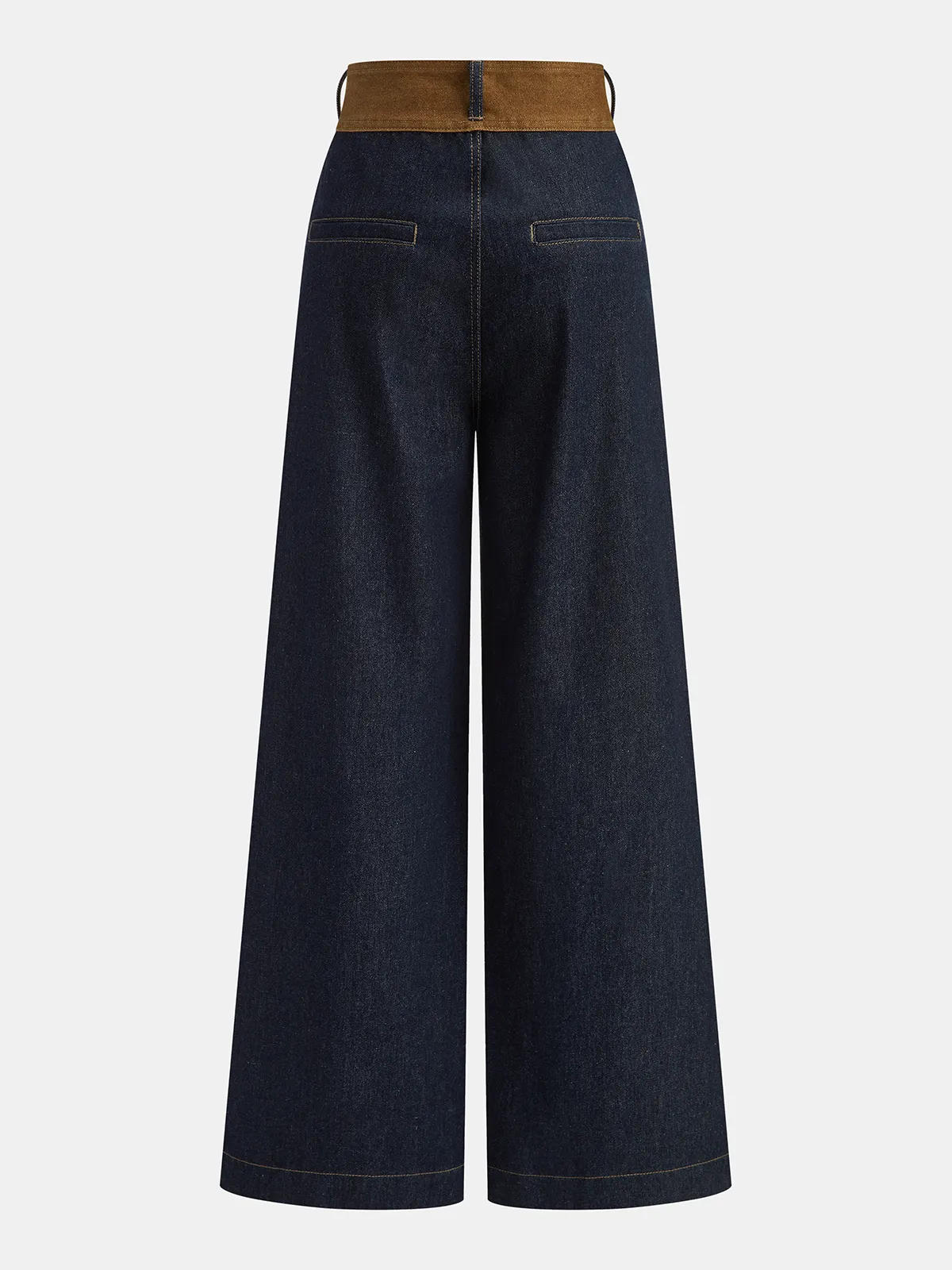 Contrast Waistband Denim Straight-Leg Pants sold by COMMENSE product image thumbnail 2