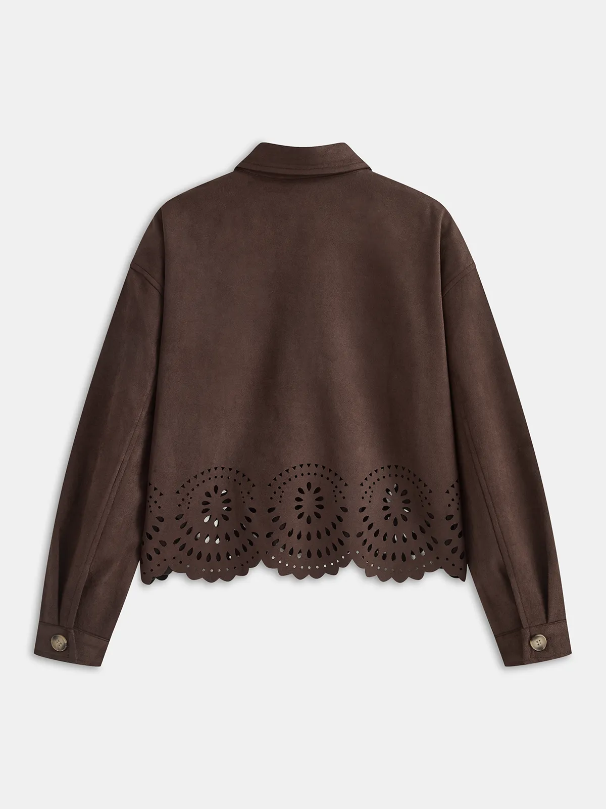 Hollow Hem Suede Effect Jacket sold by COMMENSE product image thumbnail 2