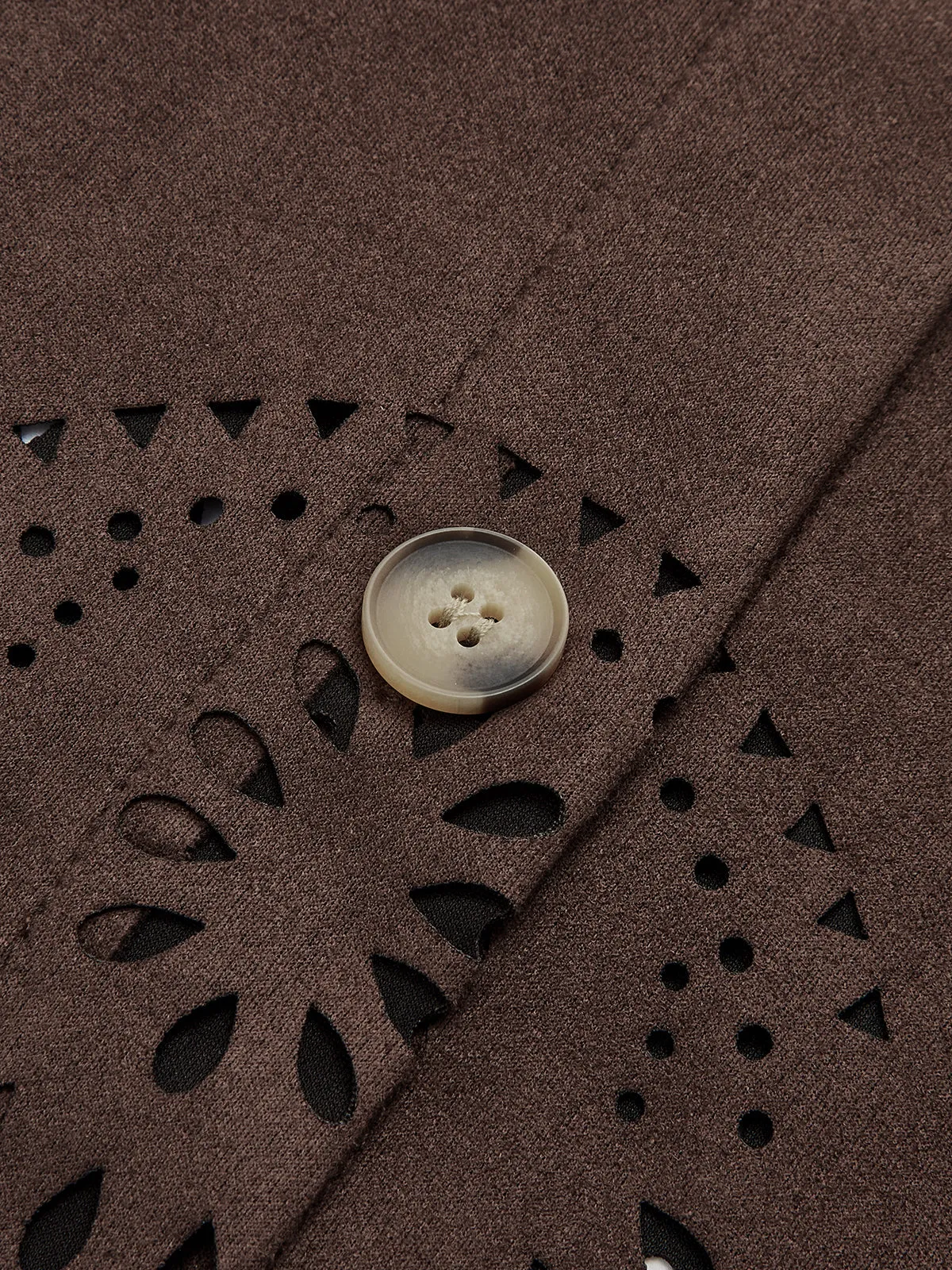 Hollow Hem Suede Effect Jacket sold by COMMENSE product image thumbnail 4