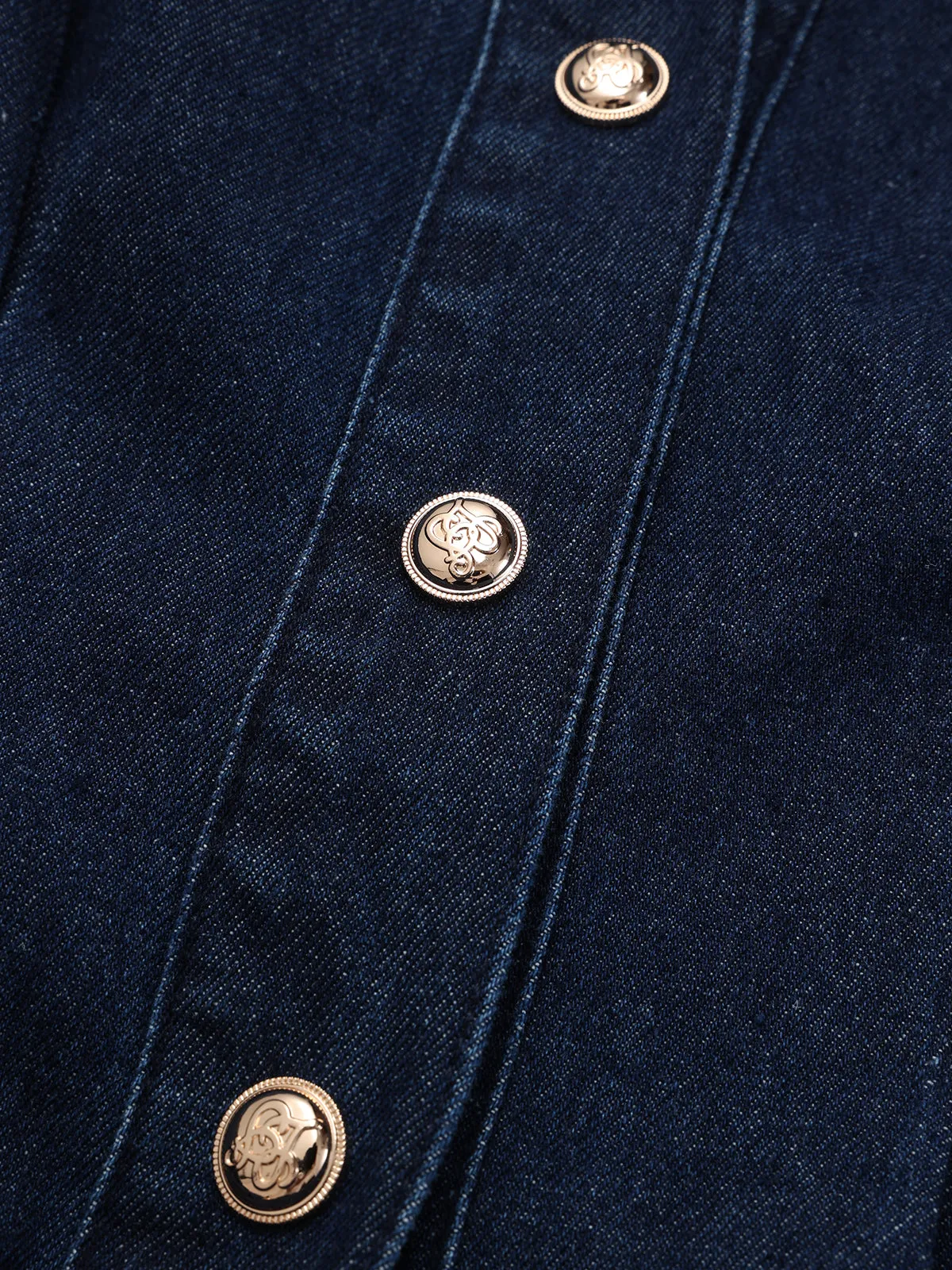 Belted Button-Front Denim Shirt Dress sold by COMMENSE product image thumbnail 4