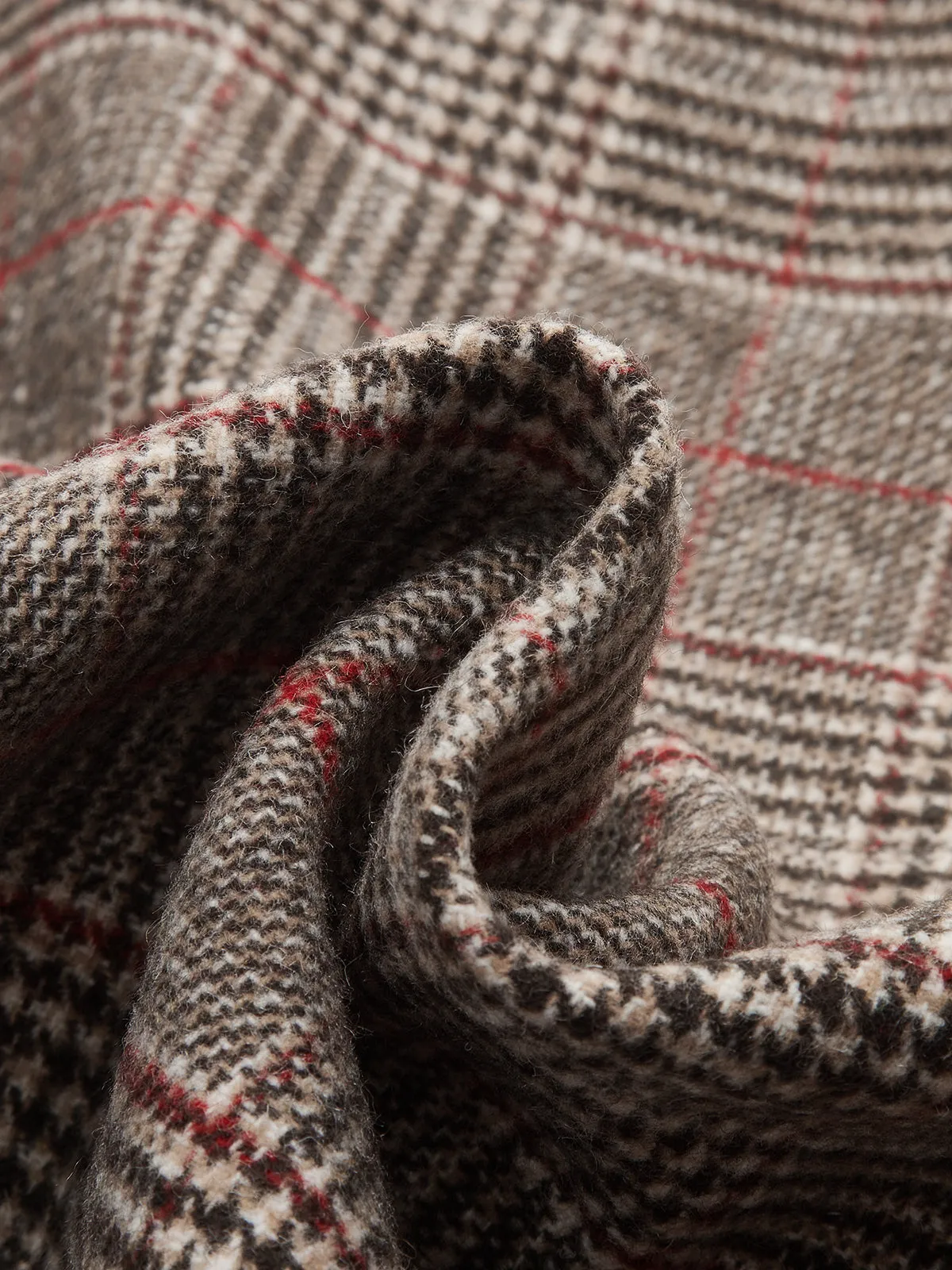 Faux Fur Collar Plaid Coat sold by COMMENSE product image thumbnail 3