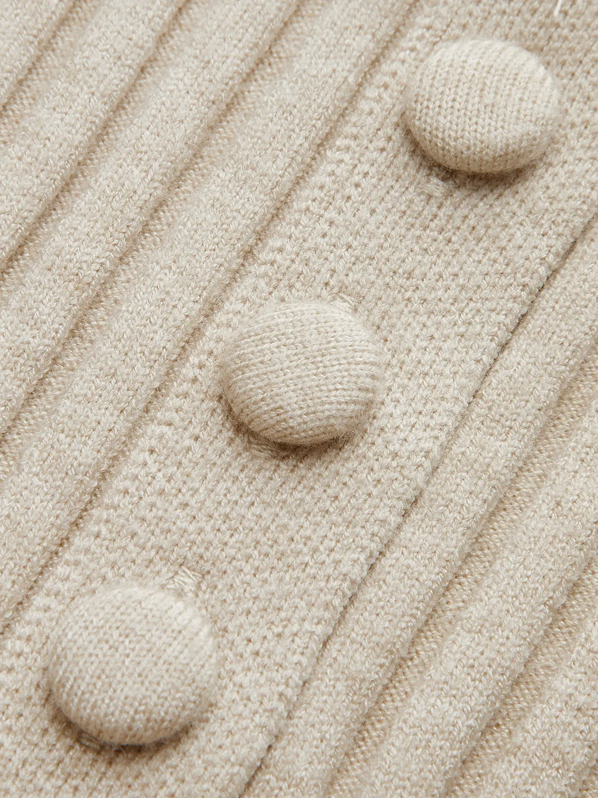 Button-Front Ribbed Knit Cardigan with Scarf sold by COMMENSE product image thumbnail 4