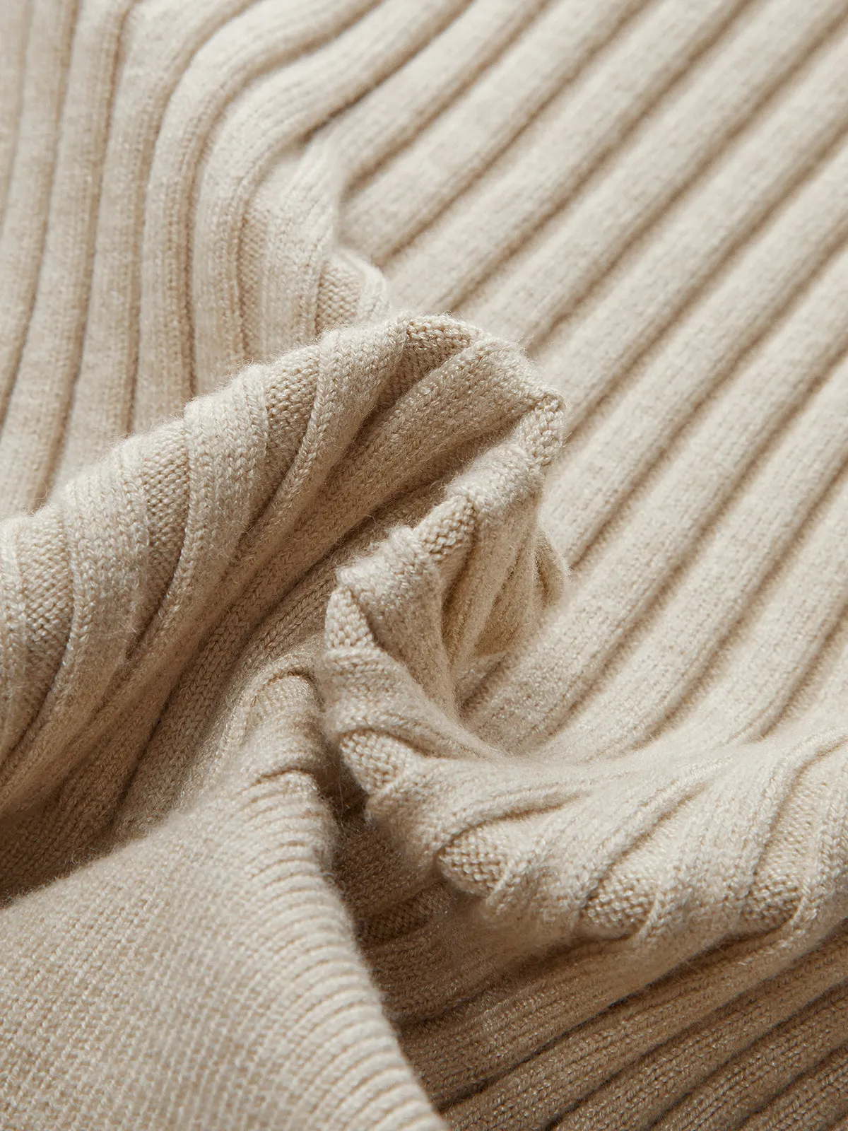 Button-Front Ribbed Knit Cardigan with Scarf sold by COMMENSE product image thumbnail 3