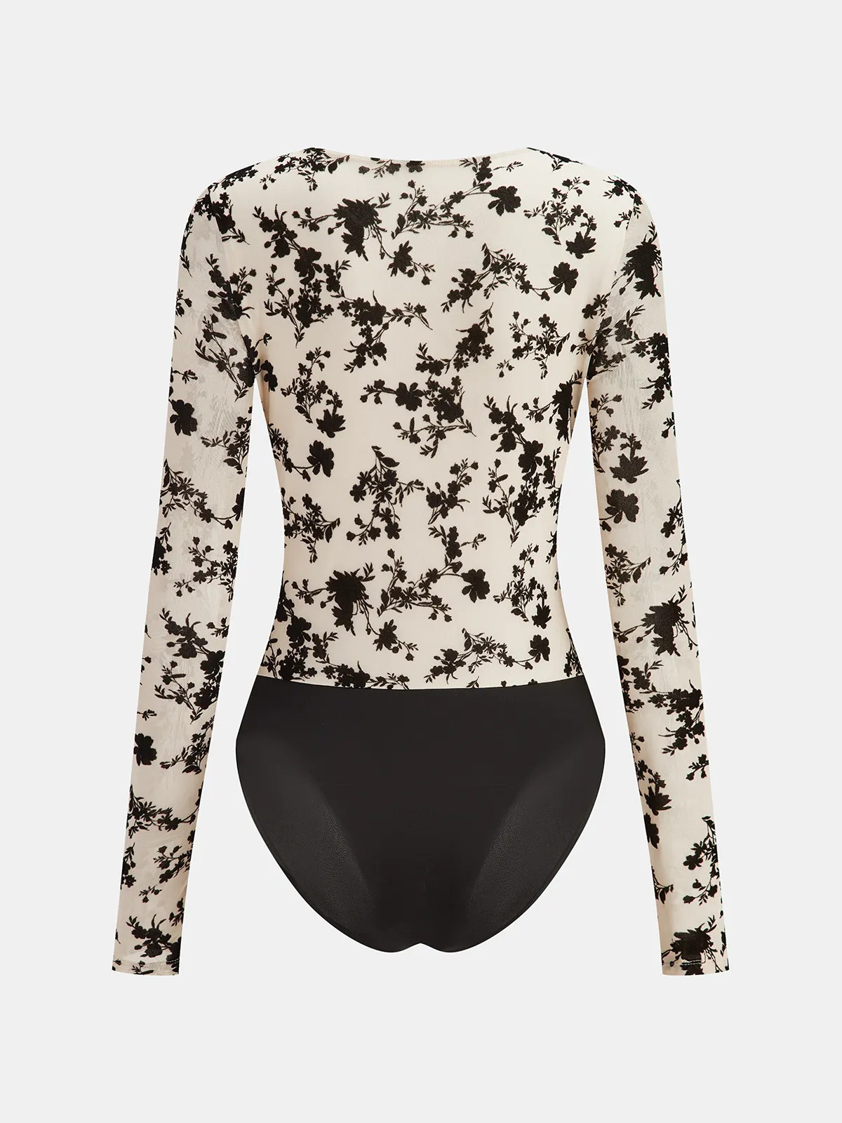 Metal Detail Floral Print Bodysuit sold by COMMENSE product image thumbnail 2